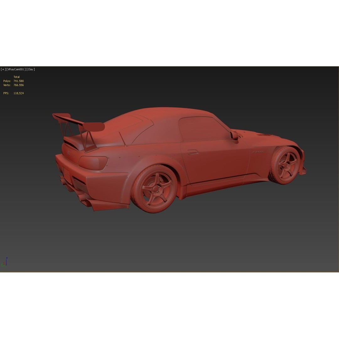 Honda S2000 Spoon Sports 3D Model – High Poly Game Asset, FBX, OBJ - View 16