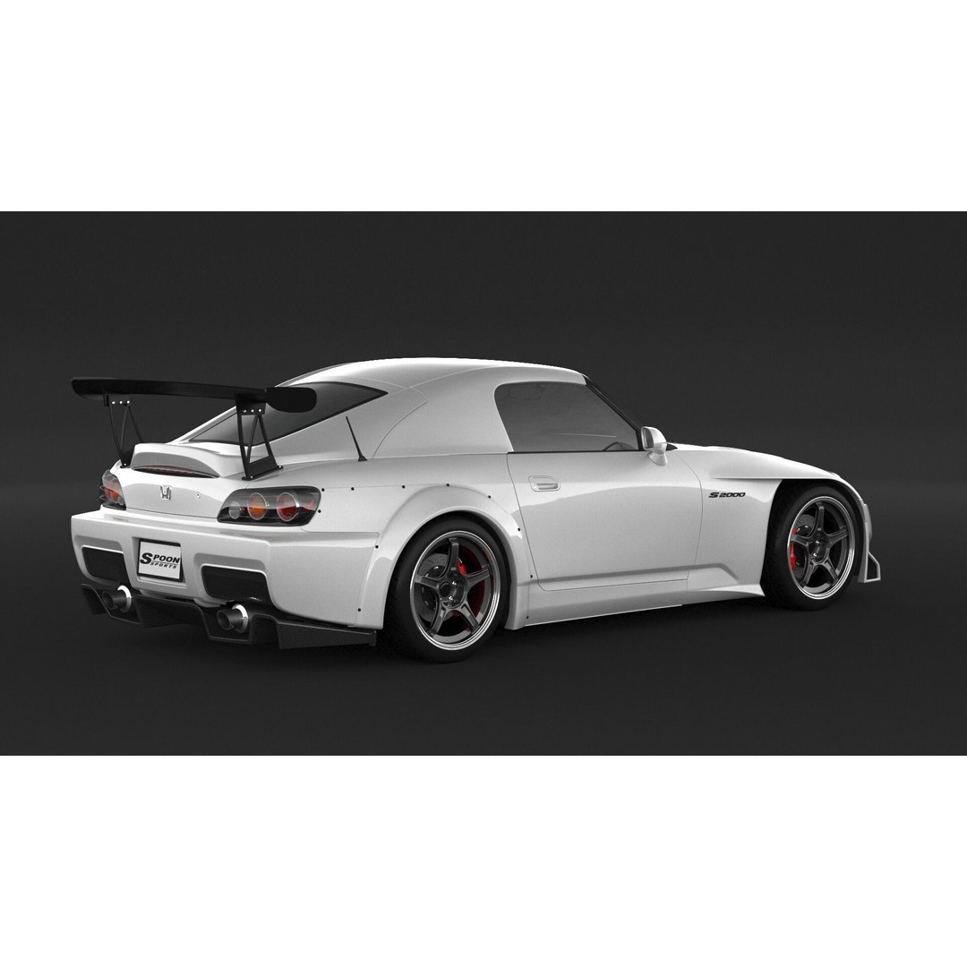Honda S2000 Spoon Sports 3D Model – High Poly Game Asset, FBX, OBJ - View 3