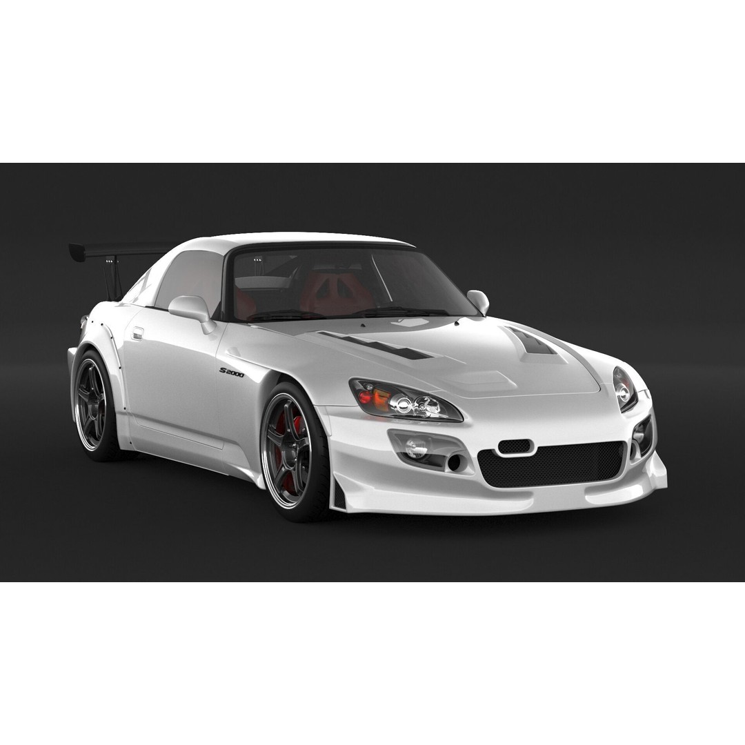 Honda S2000 Spoon Sports 3D Model – High Poly Game Asset, FBX, OBJ - View 4