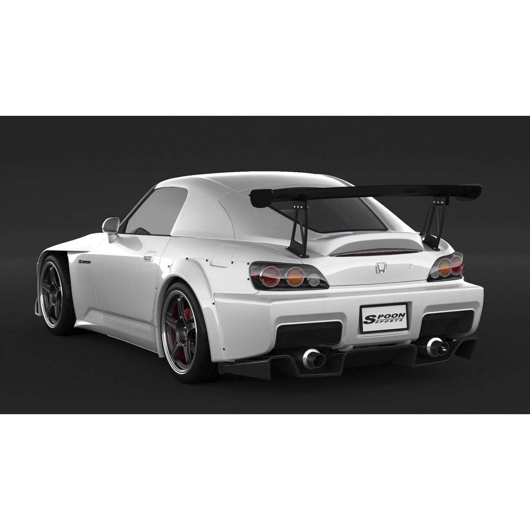 Honda S2000 Spoon Sports 3D Model – High Poly Game Asset, FBX, OBJ - View 5