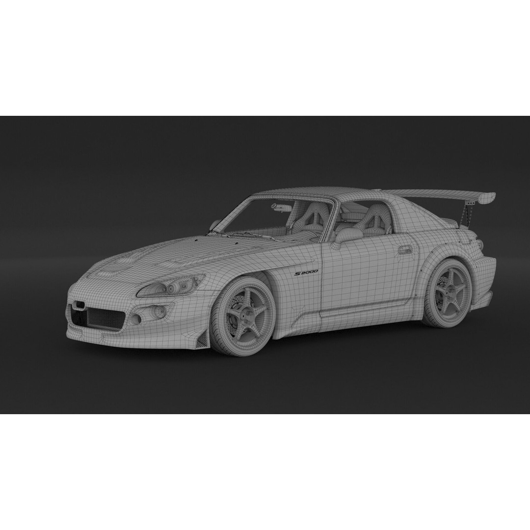Honda S2000 Spoon Sports 3D Model – High Poly Game Asset, FBX, OBJ - View 9