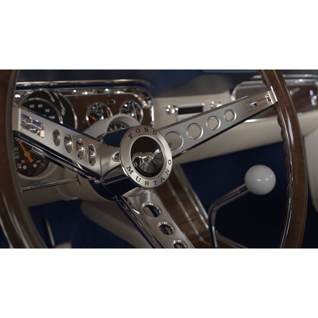Ford Mustang 1965 Coupe 3D Model – High Poly PBR Car Asset, FBX, OBJ - View 12