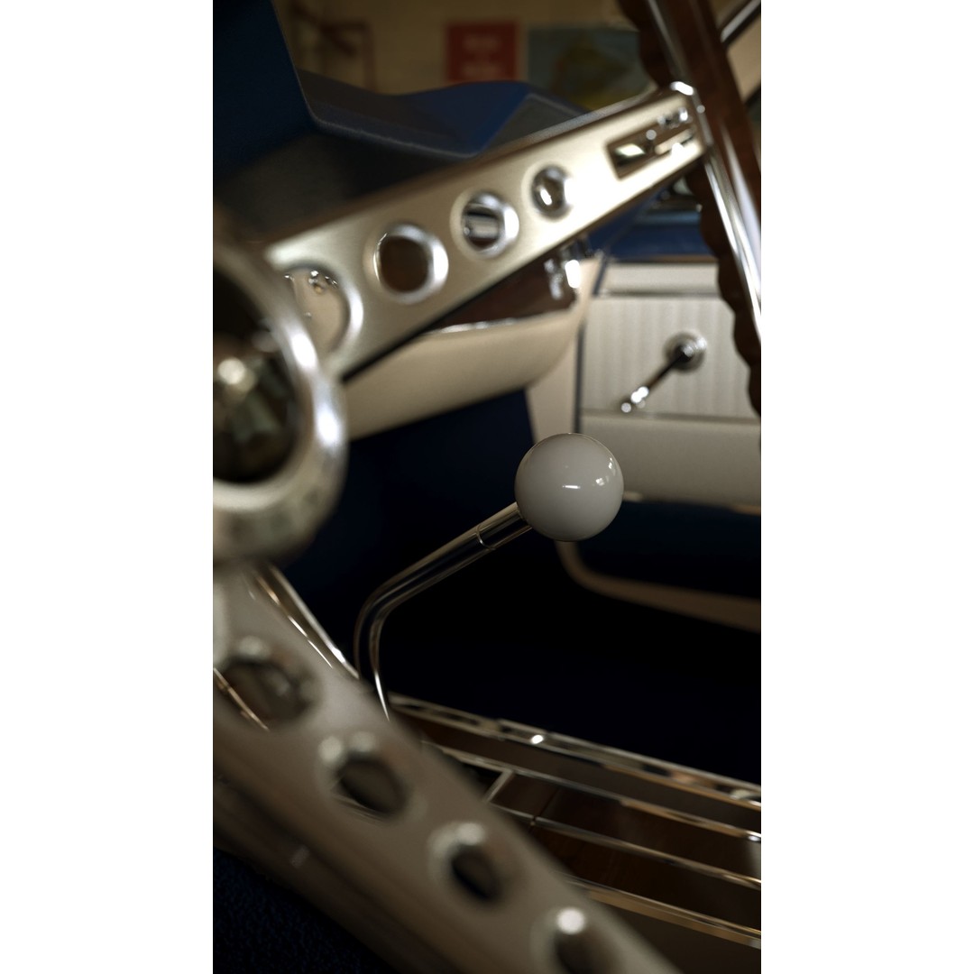 Ford Mustang 1965 Coupe 3D Model – High Poly PBR Car Asset, FBX, OBJ - View 13