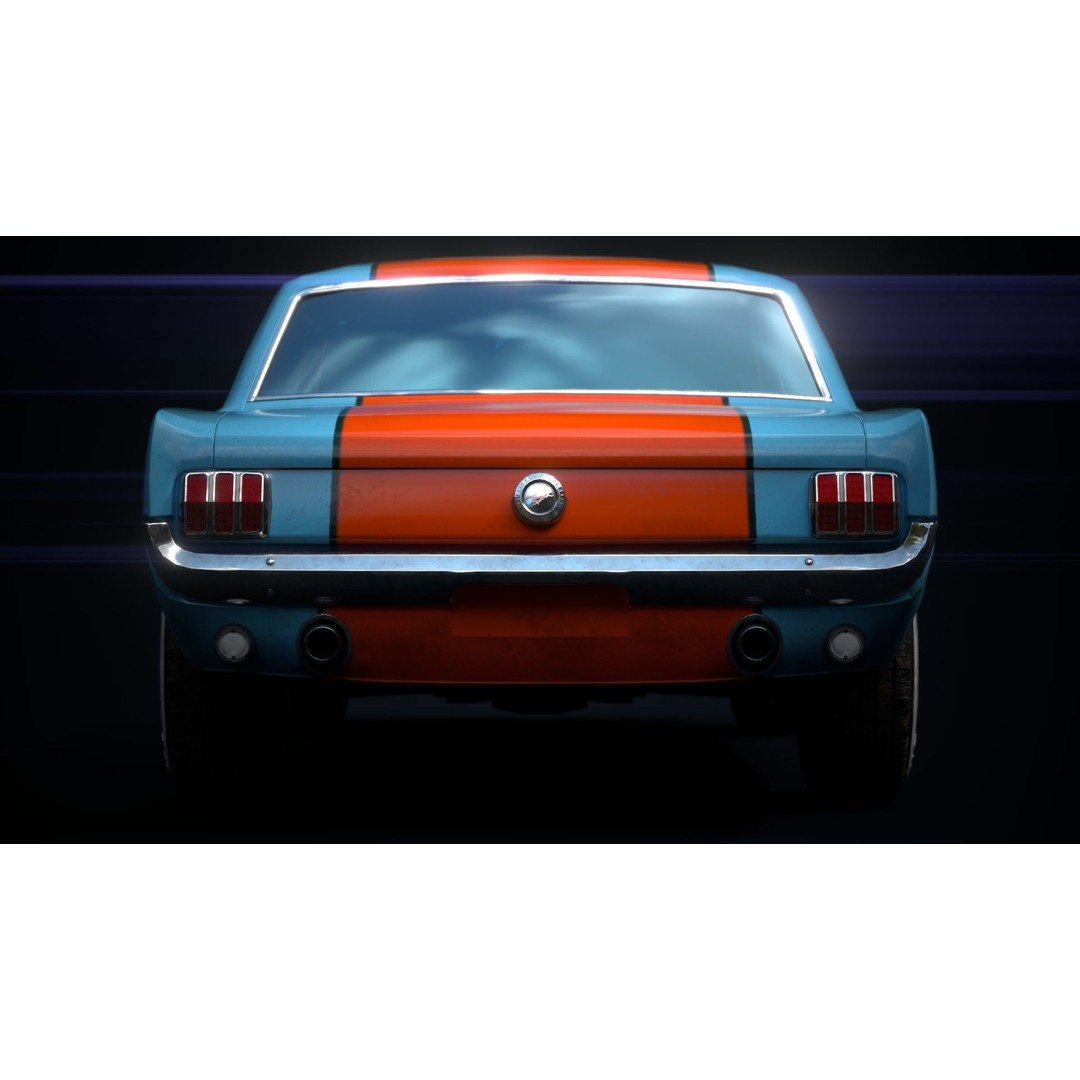 Ford Mustang 1965 Coupe 3D Model – High Poly PBR Car Asset, FBX, OBJ - View 20