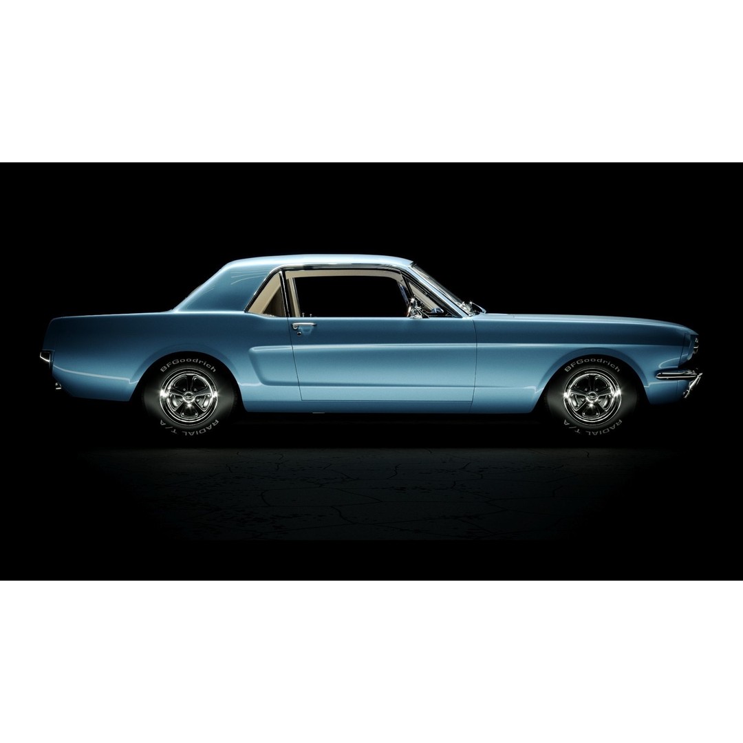 Ford Mustang 1965 Coupe 3D Model – High Poly PBR Car Asset, FBX, OBJ - View 5