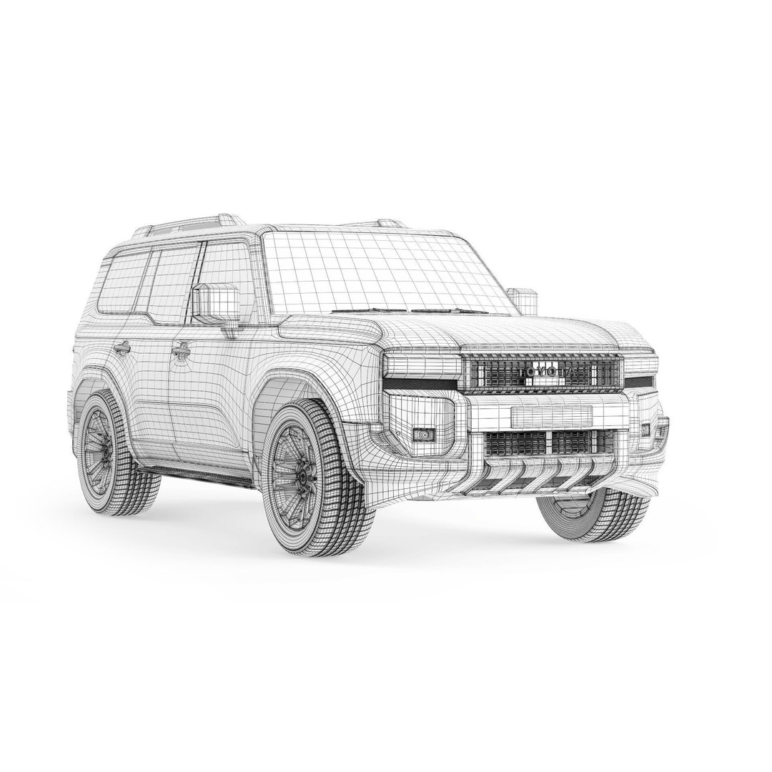 Toyota Land Cruiser 250 Prado 2024 3D Model – Detailed SUV Asset, FBX/OBJ - View 13