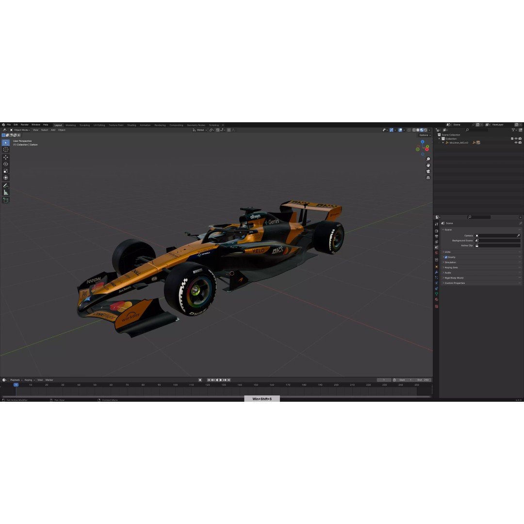 F1 McLaren MCL40 3D Model – PBR Racing Car with Textures, FBX, Blender - View 23