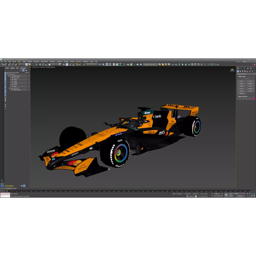 F1 McLaren MCL40 3D Model – PBR Racing Car with Textures, FBX, Blender - View 25