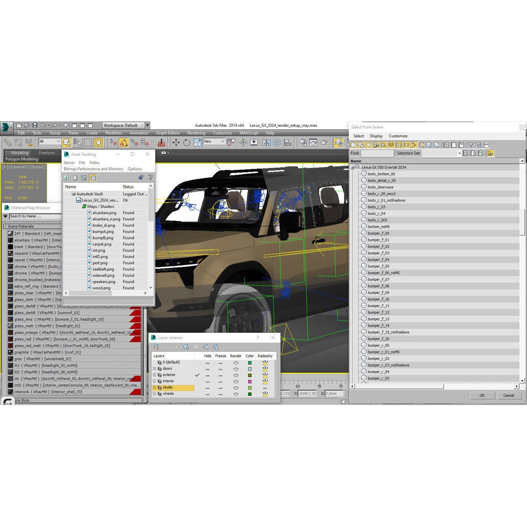 Lexus GX 2024 3D Model – High Poly SUV with Detailed Interior, FBX, OBJ, Blender - View 42