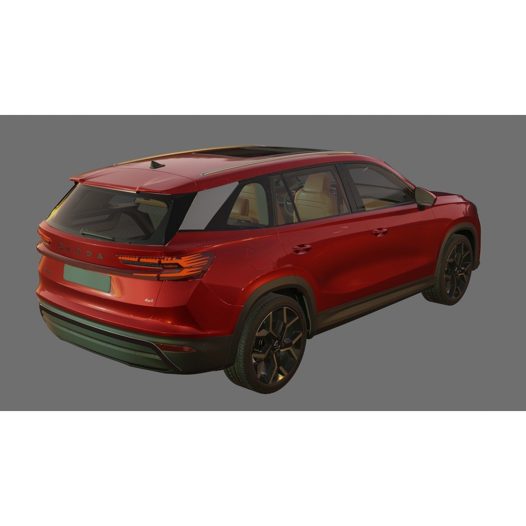 Skoda Kodiaq 2024 3D Model – Detailed SUV with Interior, FBX, OBJ - View 22