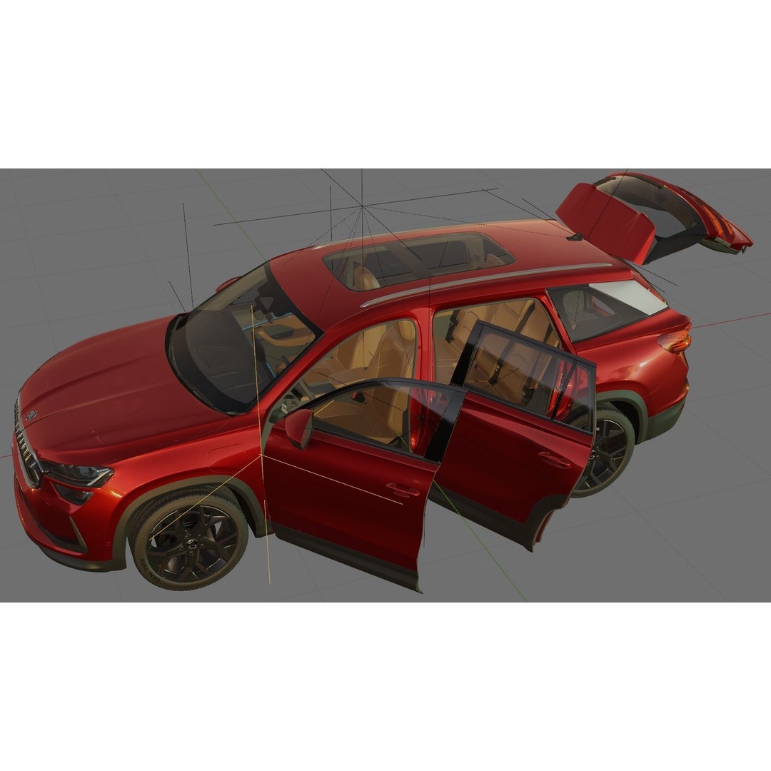 Skoda Kodiaq 2024 3D Model – Detailed SUV with Interior, FBX, OBJ - View 24