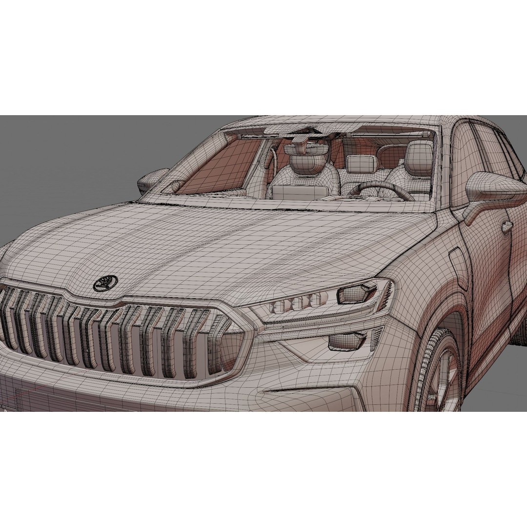 Skoda Kodiaq 2024 3D Model – Detailed SUV with Interior, FBX, OBJ - View 27