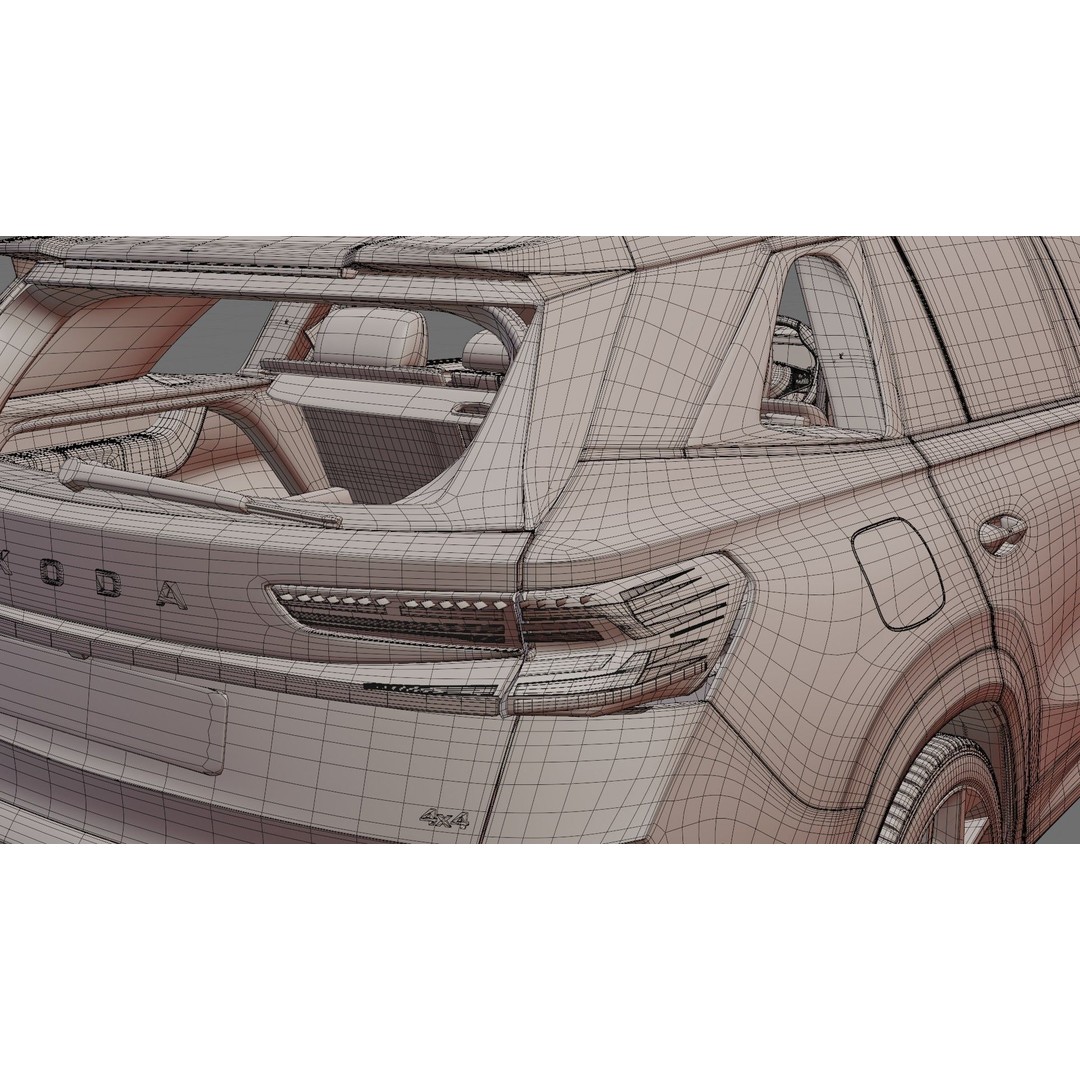 Skoda Kodiaq 2024 3D Model – Detailed SUV with Interior, FBX, OBJ - View 28