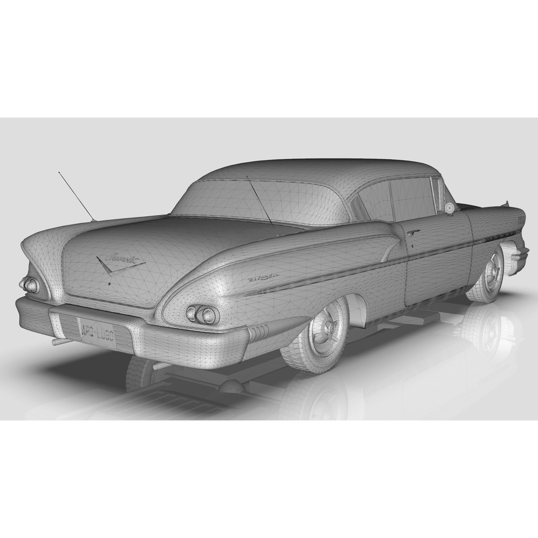 Chevrolet Belair 3D Model – Mid Poly Classic Coupe with UV Mapping