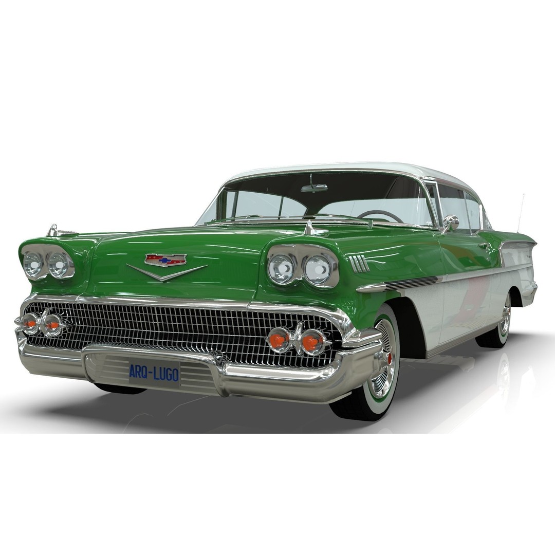 Chevrolet Belair 3D Model – Mid Poly Classic Coupe with UV Mapping - View 11