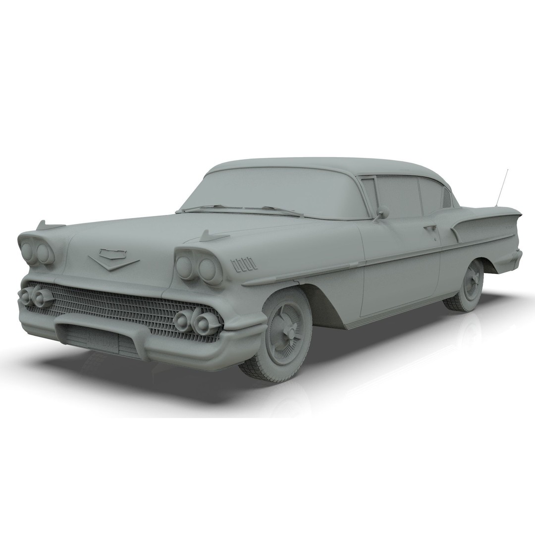 Chevrolet Belair 3D Model – Mid Poly Classic Coupe with UV Mapping - View 13