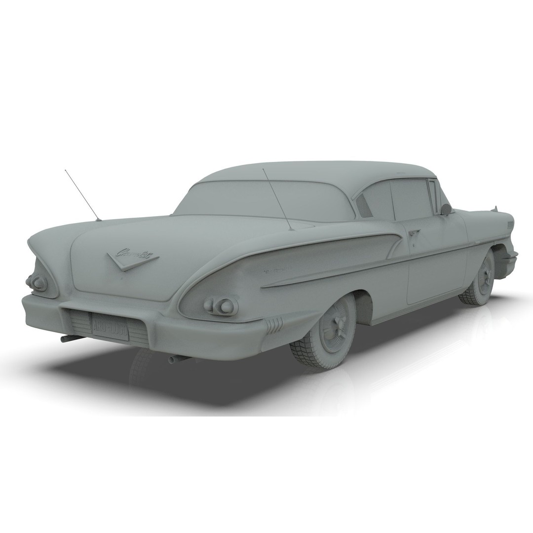 Chevrolet Belair 3D Model – Mid Poly Classic Coupe with UV Mapping - View 14
