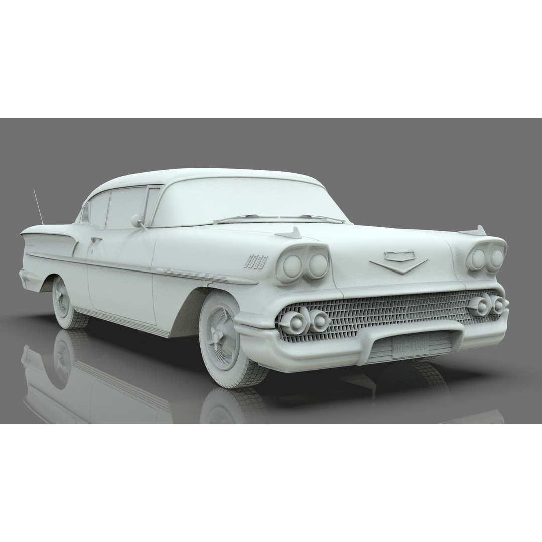 Chevrolet Belair 3D Model – Mid Poly Classic Coupe with UV Mapping - View 15
