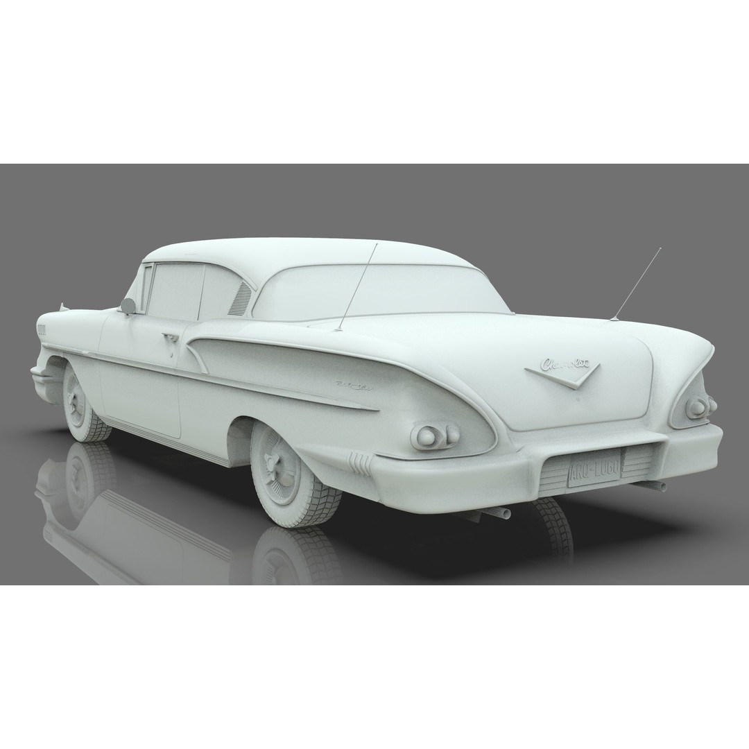 Chevrolet Belair 3D Model – Mid Poly Classic Coupe with UV Mapping - View 16