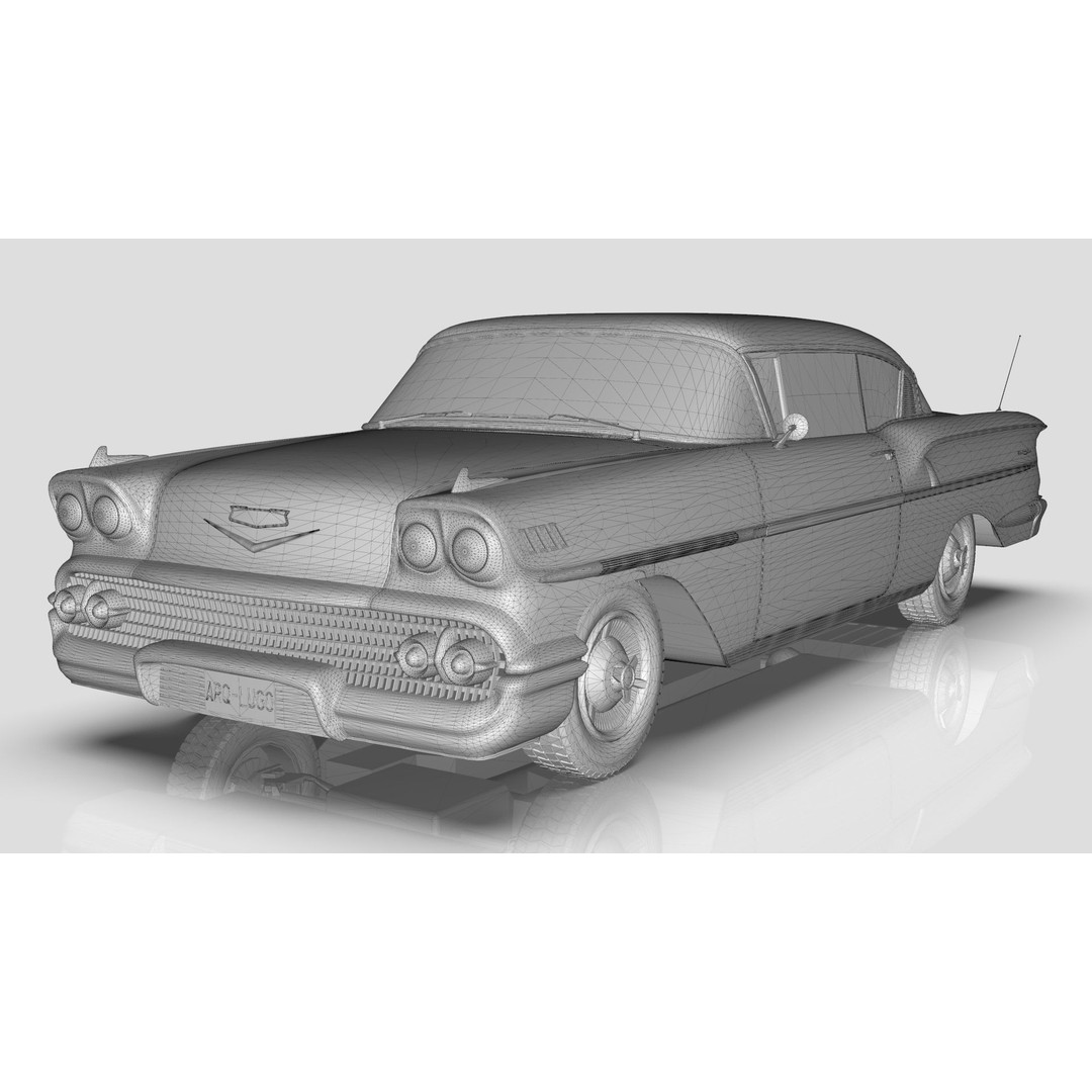 Chevrolet Belair 3D Model – Mid Poly Classic Coupe with UV Mapping - View 17