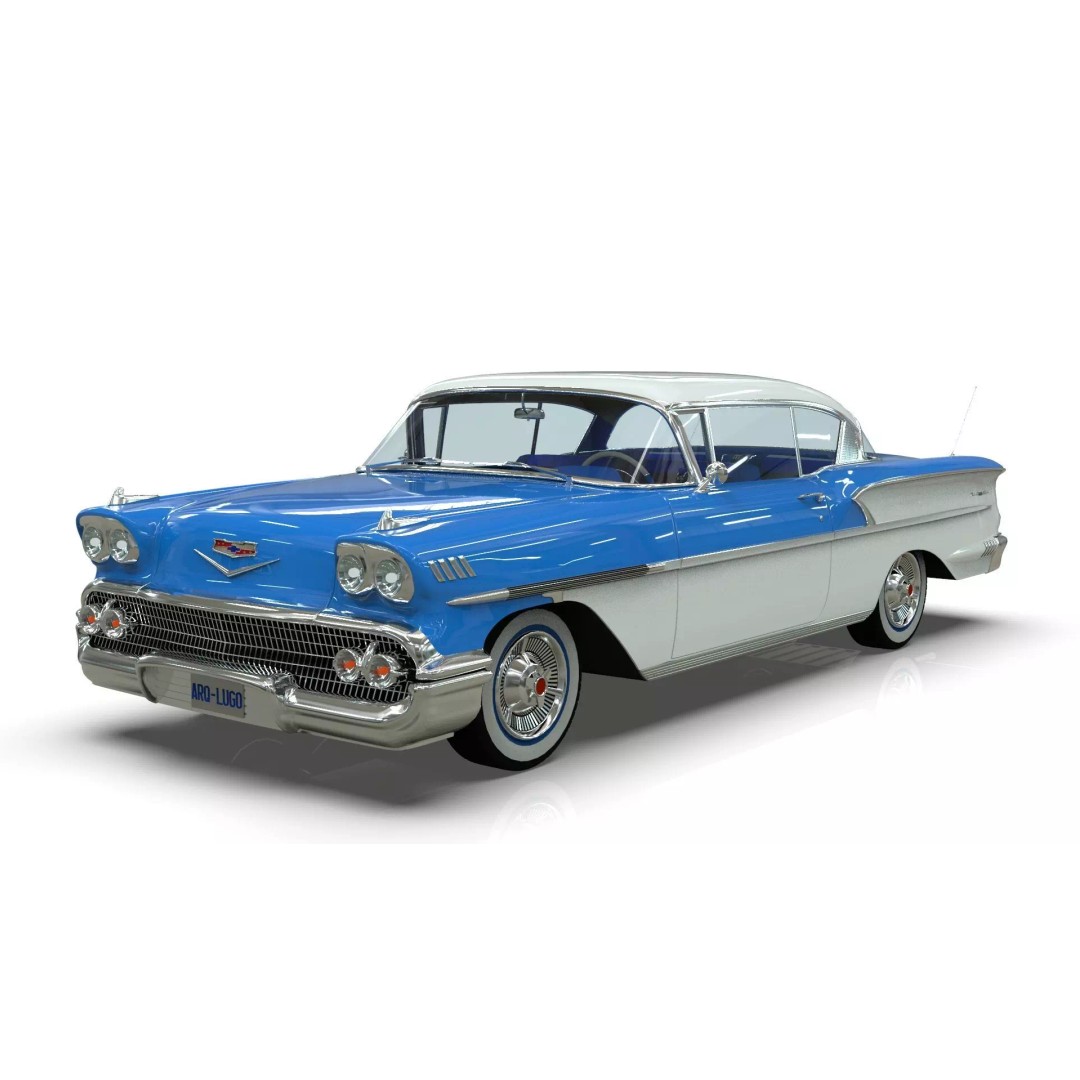 Chevrolet Belair 3D Model – Mid Poly Classic Coupe with UV Mapping - View 2