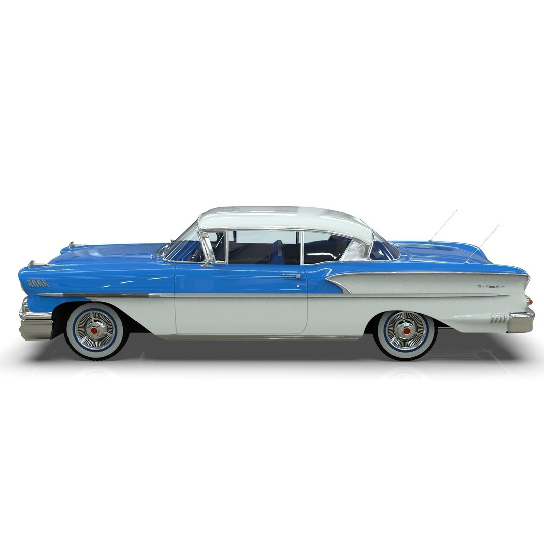 Chevrolet Belair 3D Model – Mid Poly Classic Coupe with UV Mapping - View 3