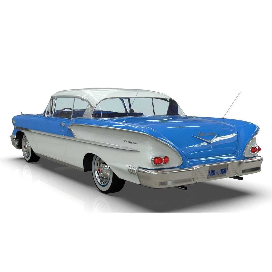 Chevrolet Belair 3D Model – Mid Poly Classic Coupe with UV Mapping - View 4