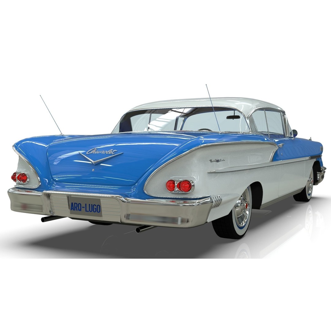 Chevrolet Belair 3D Model – Mid Poly Classic Coupe with UV Mapping - View 5