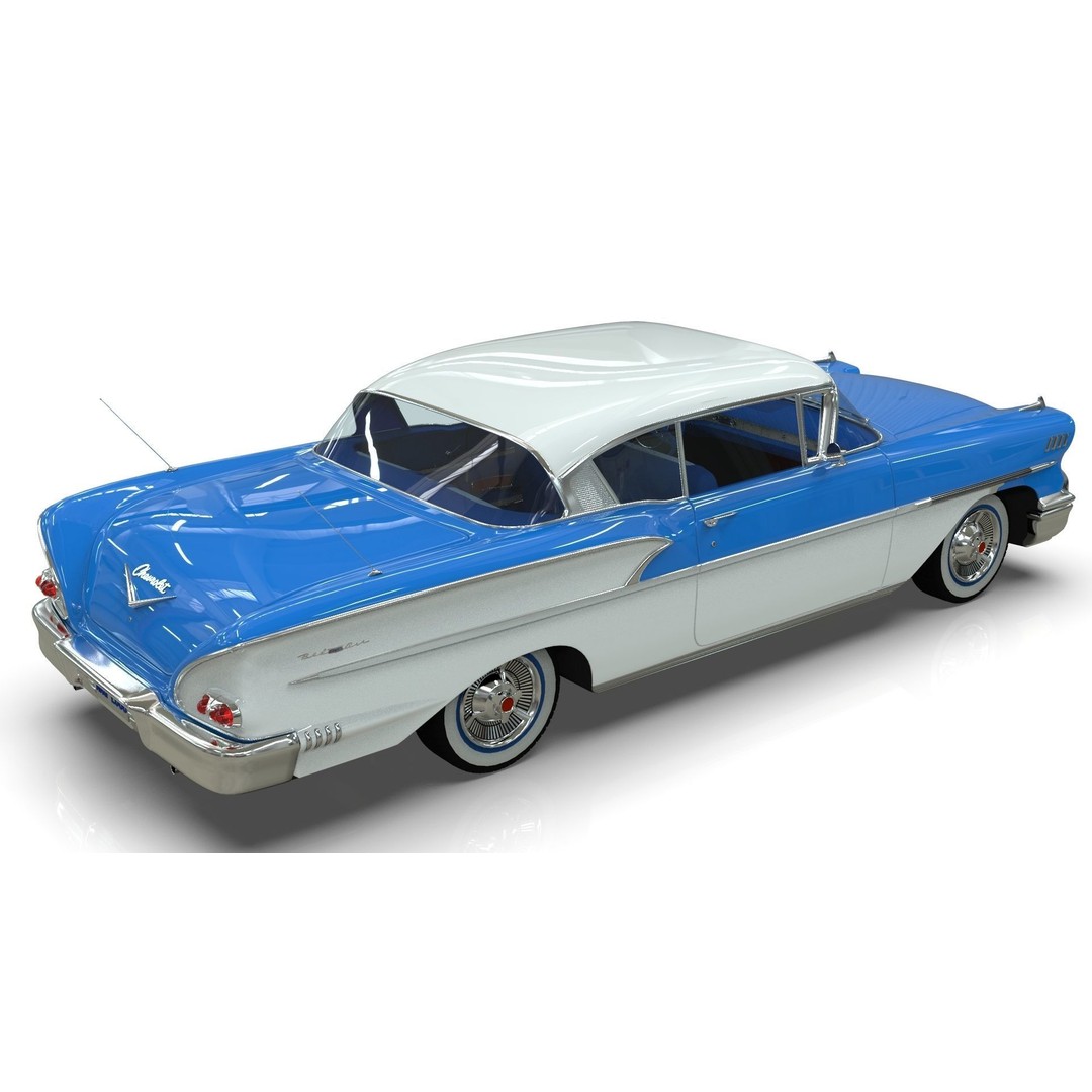 Chevrolet Belair 3D Model – Mid Poly Classic Coupe with UV Mapping - View 6