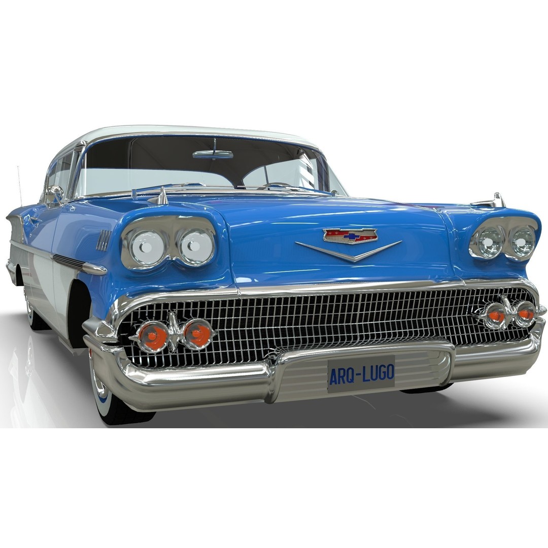 Chevrolet Belair 3D Model – Mid Poly Classic Coupe with UV Mapping - View 7