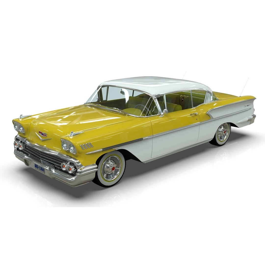 Chevrolet Belair 3D Model – Mid Poly Classic Coupe with UV Mapping - View 8