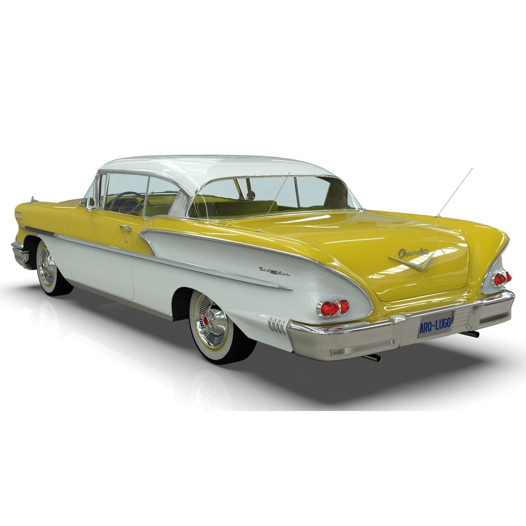 Chevrolet Belair 3D Model – Mid Poly Classic Coupe with UV Mapping - View 9