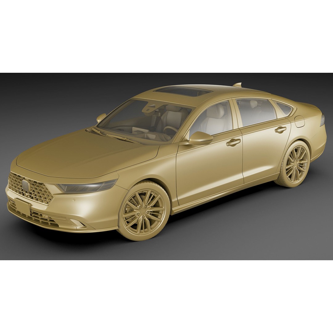 Honda Accord 2023 3D Model – Detailed Sedan with Rigged Interior, FBX, OBJ, Blender - View 31