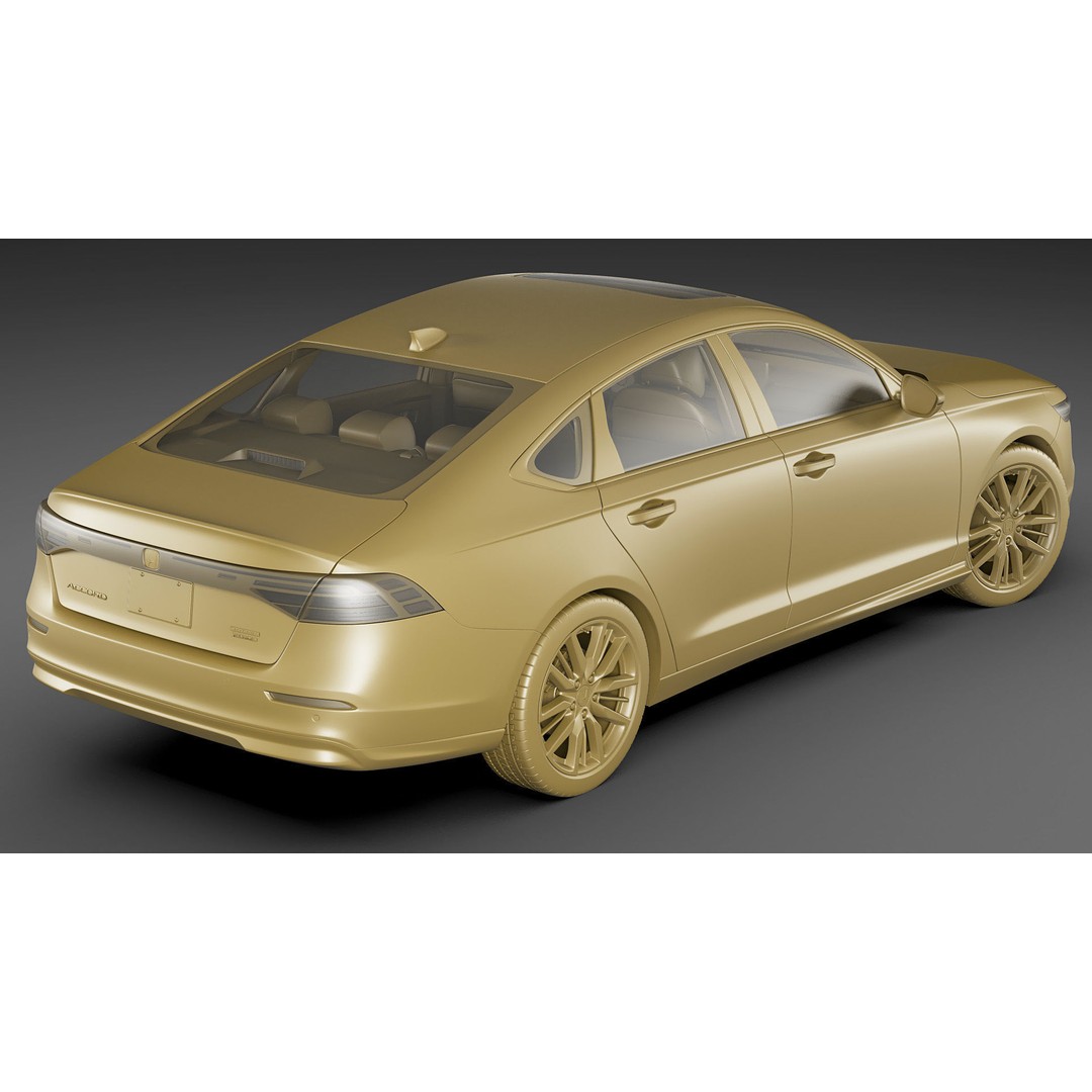 Honda Accord 2023 3D Model – Detailed Sedan with Rigged Interior, FBX, OBJ, Blender - View 32