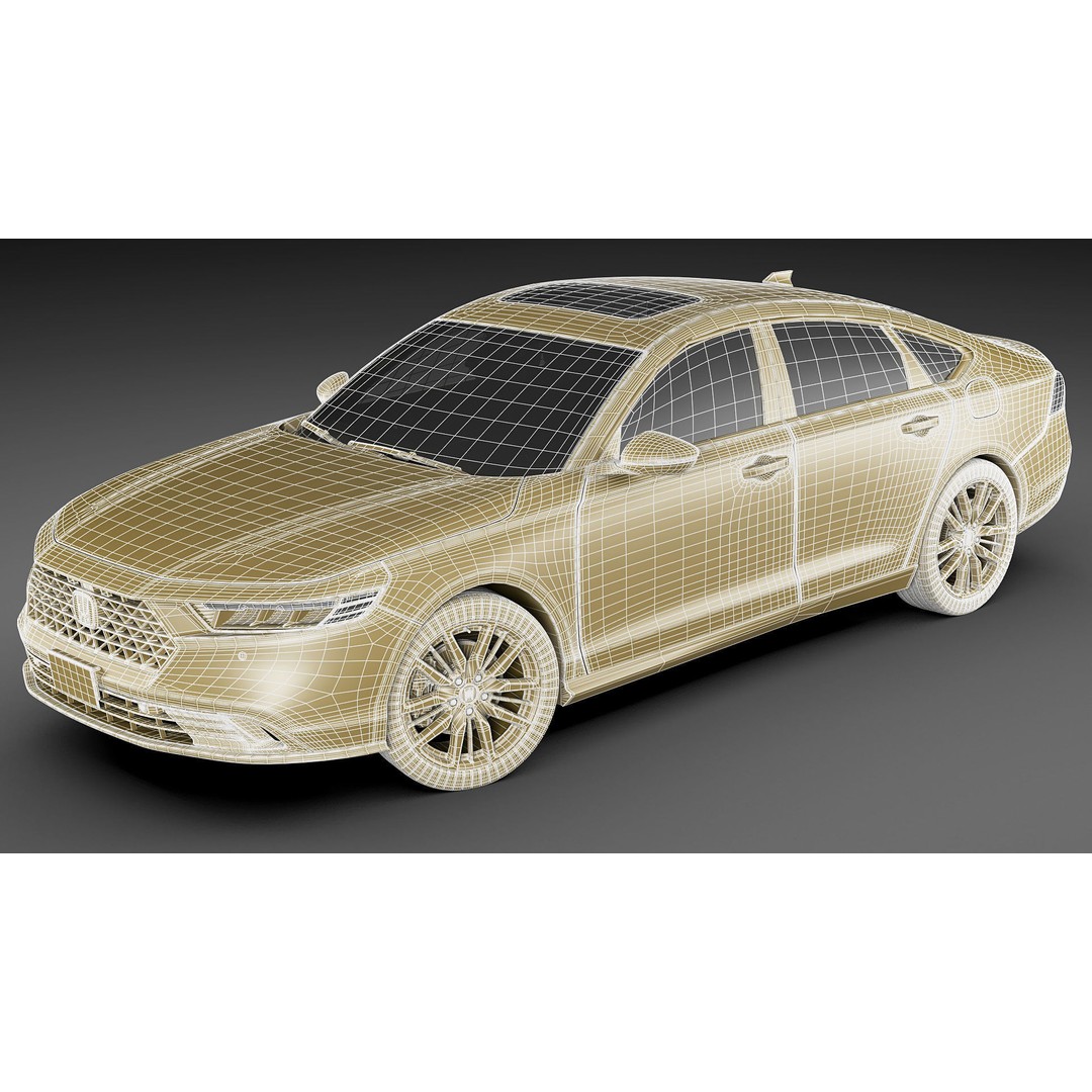 Honda Accord 2023 3D Model – Detailed Sedan with Rigged Interior, FBX, OBJ, Blender - View 38