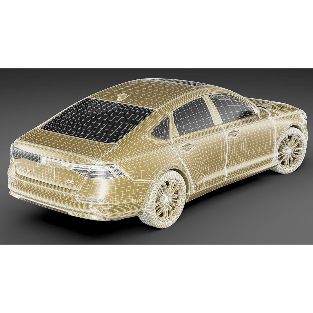 Honda Accord 2023 3D Model – Detailed Sedan with Rigged Interior, FBX, OBJ, Blender - View 39