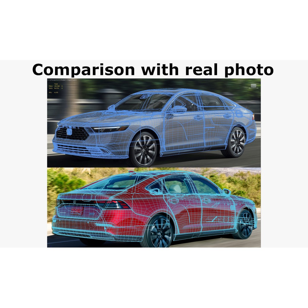 Honda Accord 2023 3D Model – Detailed Sedan with Rigged Interior, FBX, OBJ, Blender - View 42