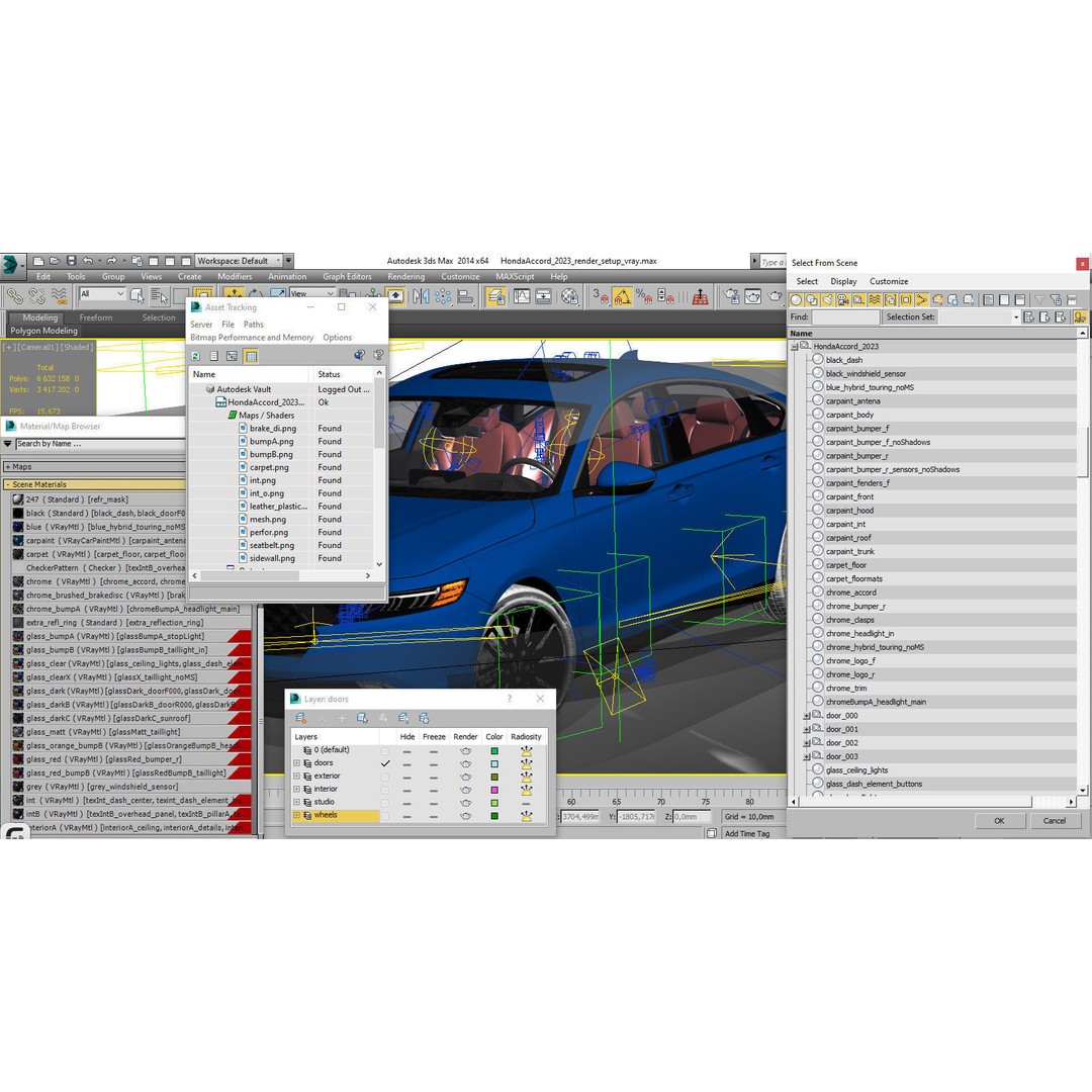 Honda Accord 2023 3D Model – Detailed Sedan with Rigged Interior, FBX, OBJ, Blender - View 43