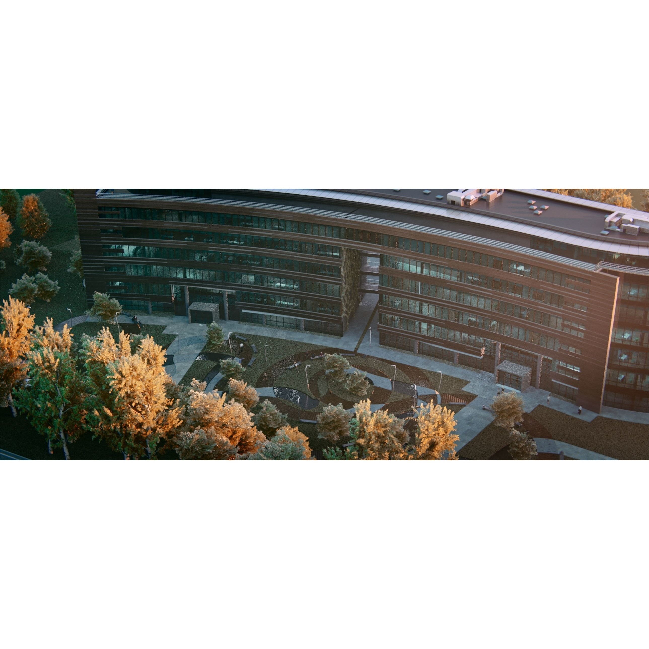 Glass Office Building - Day and Night 3D Model - View 11