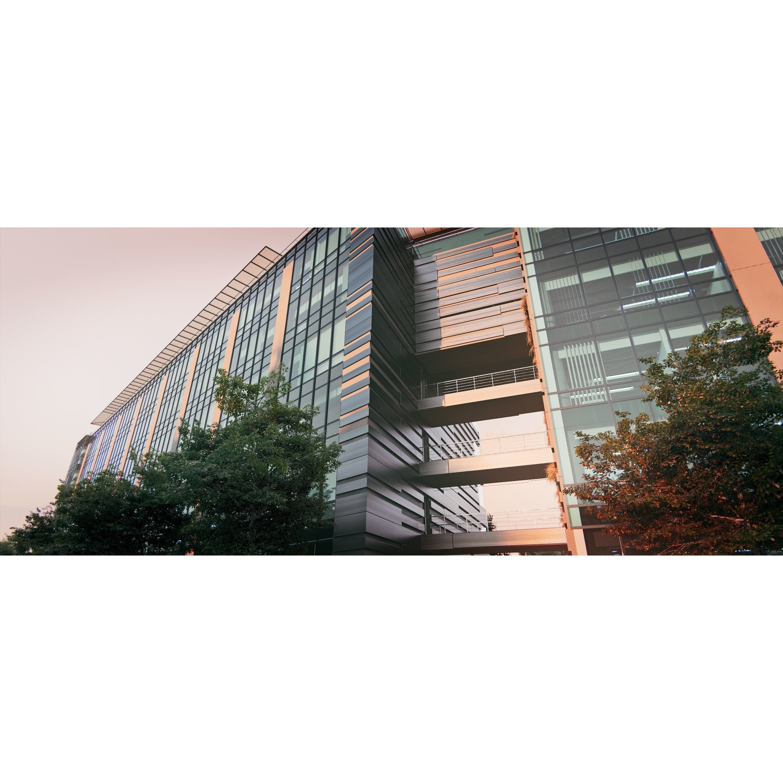 Glass Office Building - Day and Night 3D Model - View 13