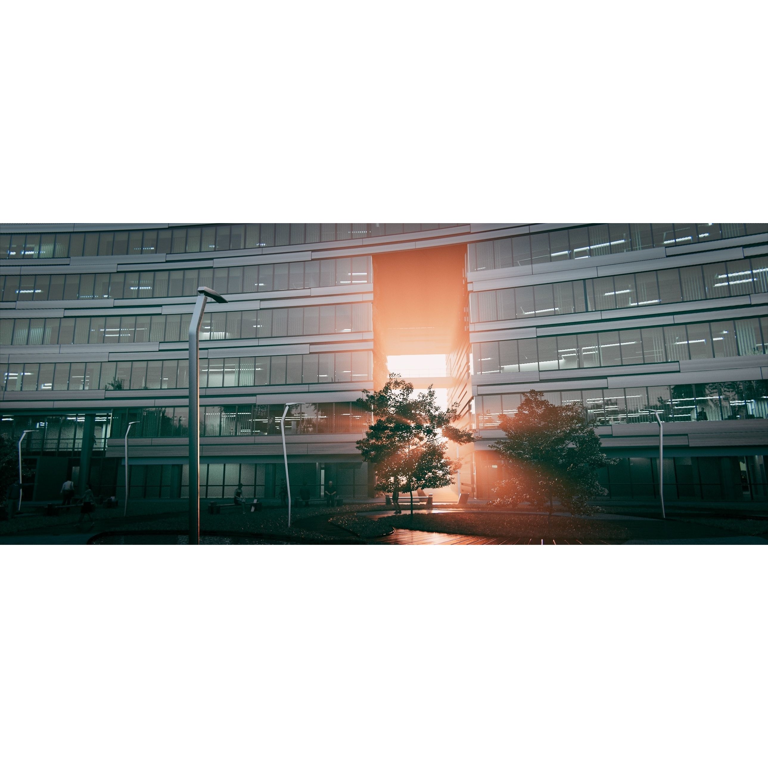 Glass Office Building - Day and Night 3D Model - View 17