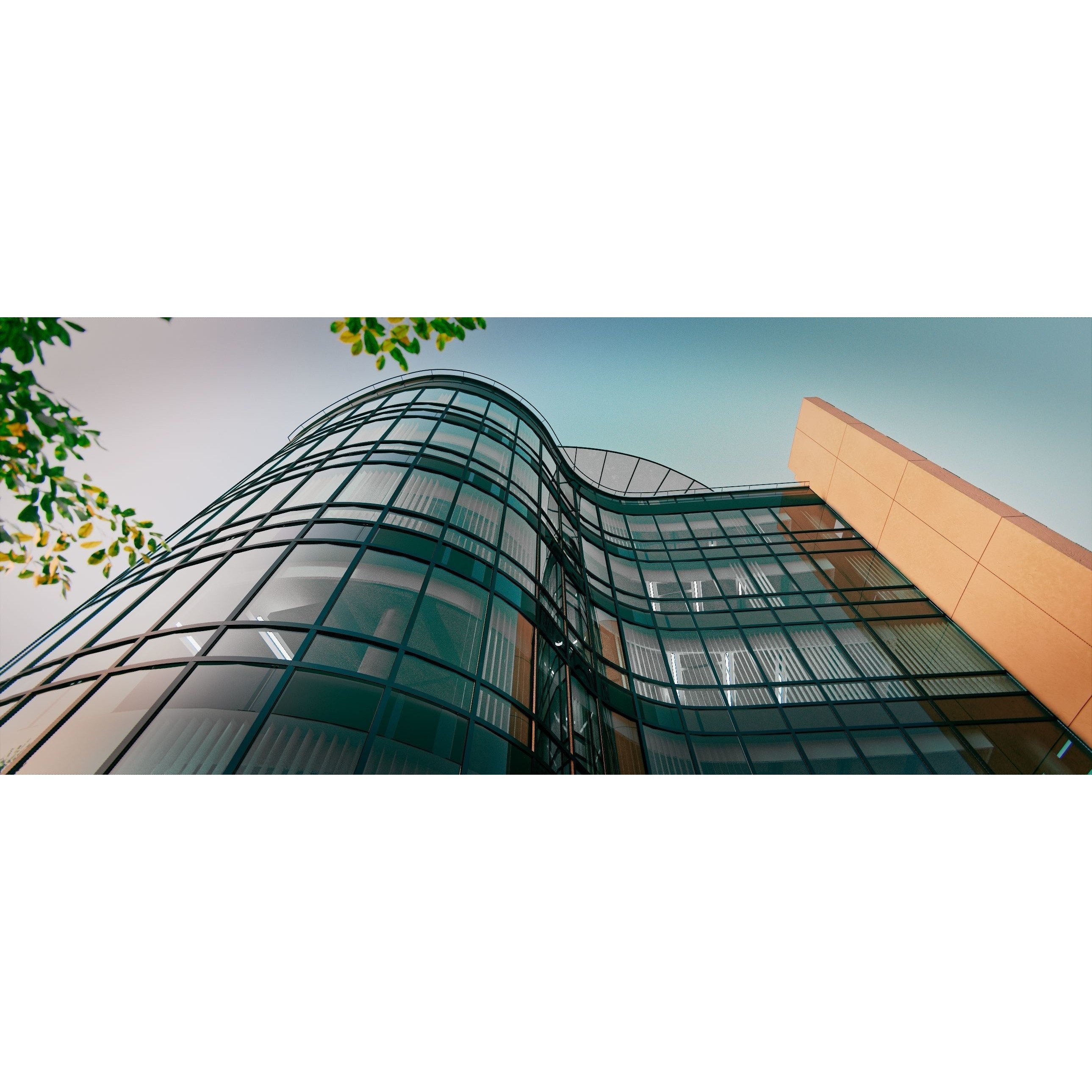 Glass Office Building - Day and Night 3D Model - View 19