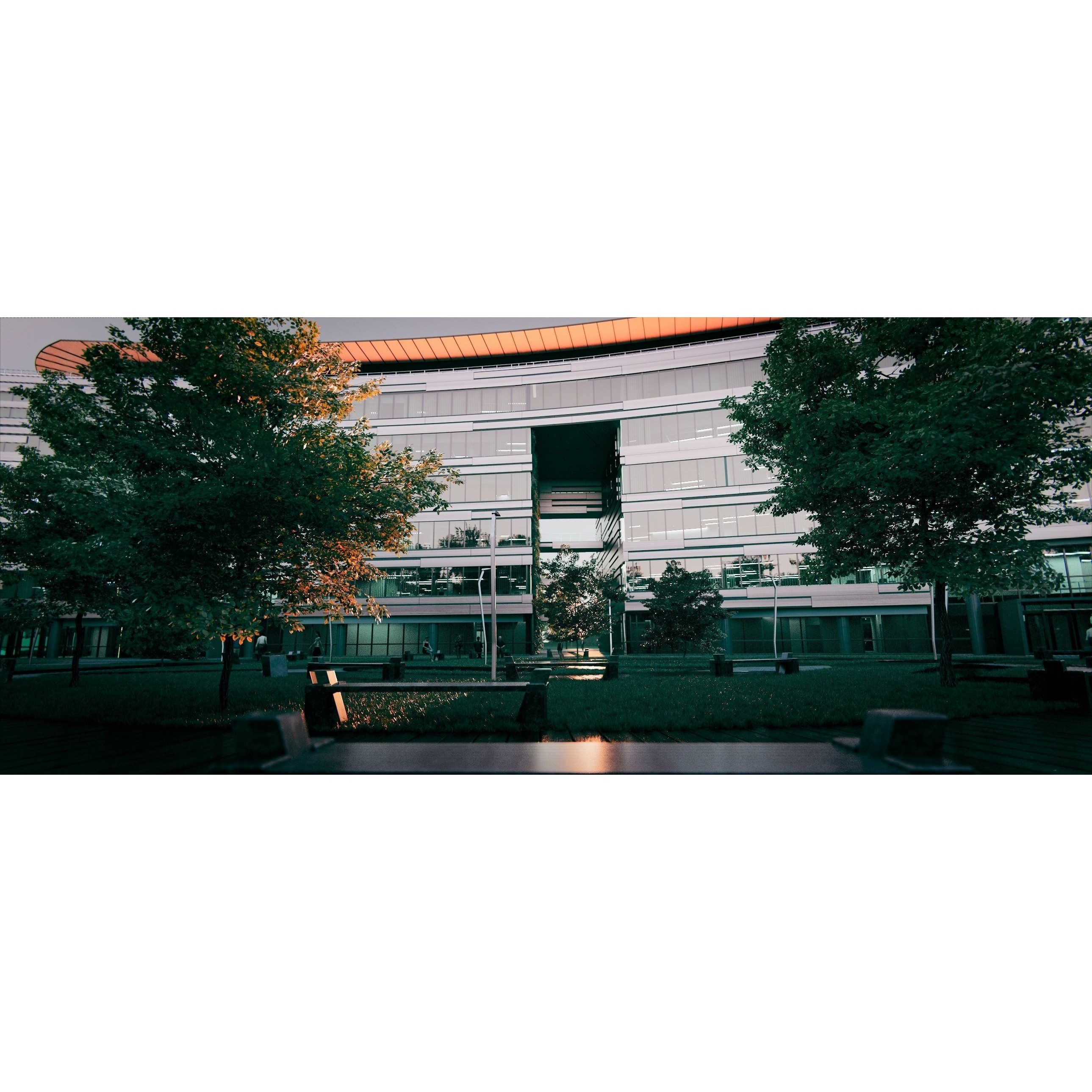 Glass Office Building - Day and Night 3D Model - View 20