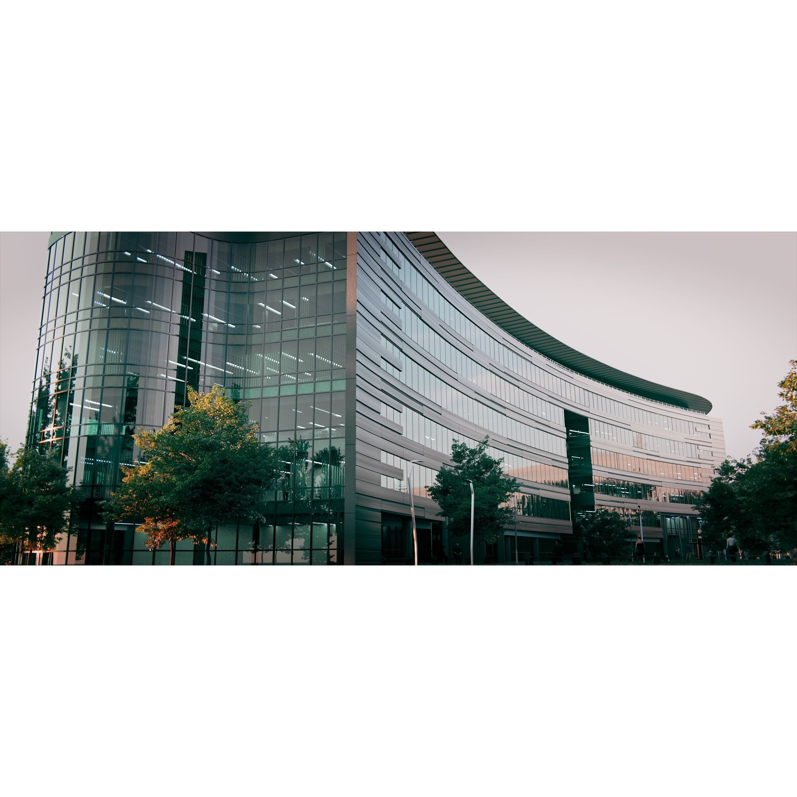 Glass Office Building - Day and Night 3D Model - View 21