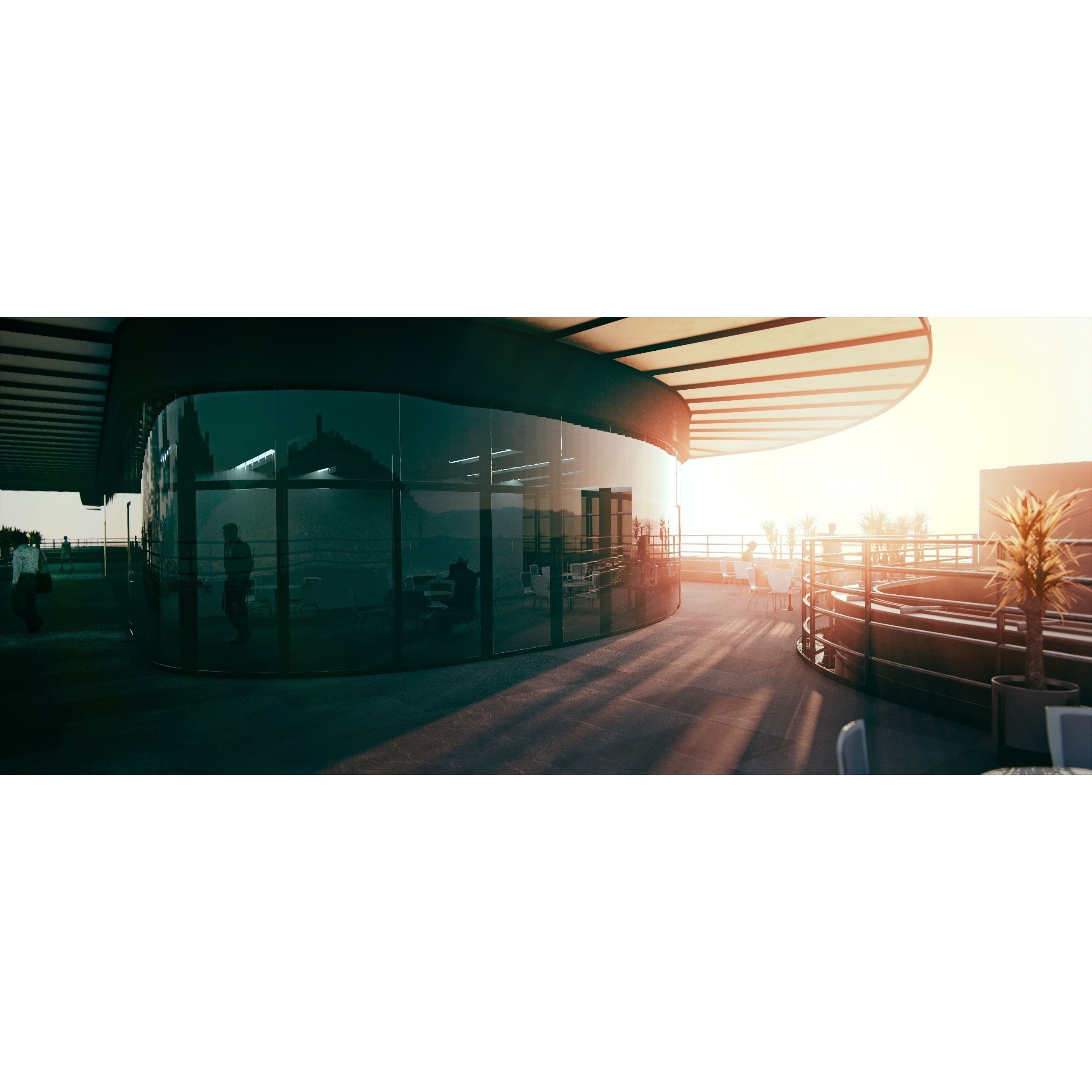 Glass Office Building - Day and Night 3D Model - View 23