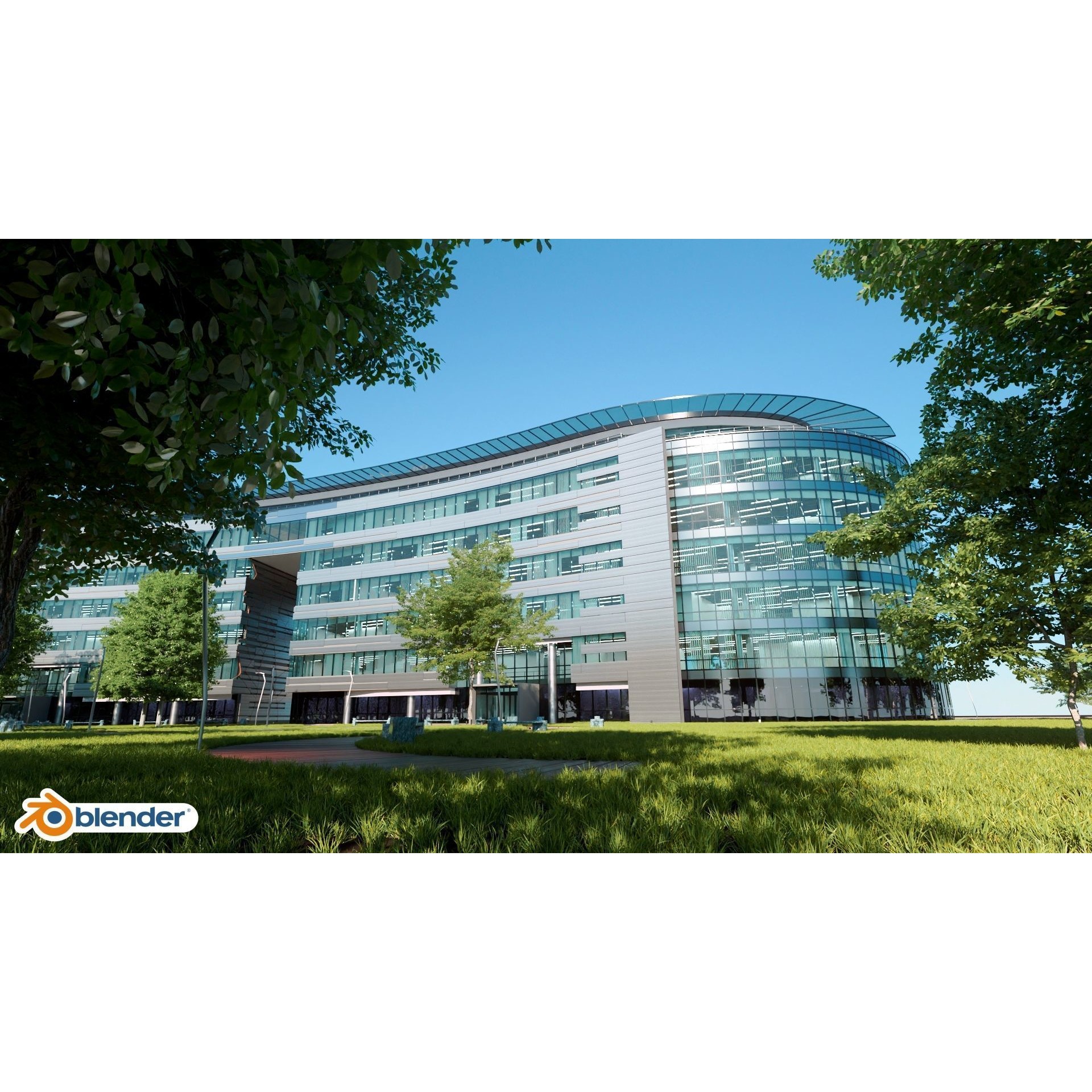 Glass Office Building - Day and Night 3D Model - View 27