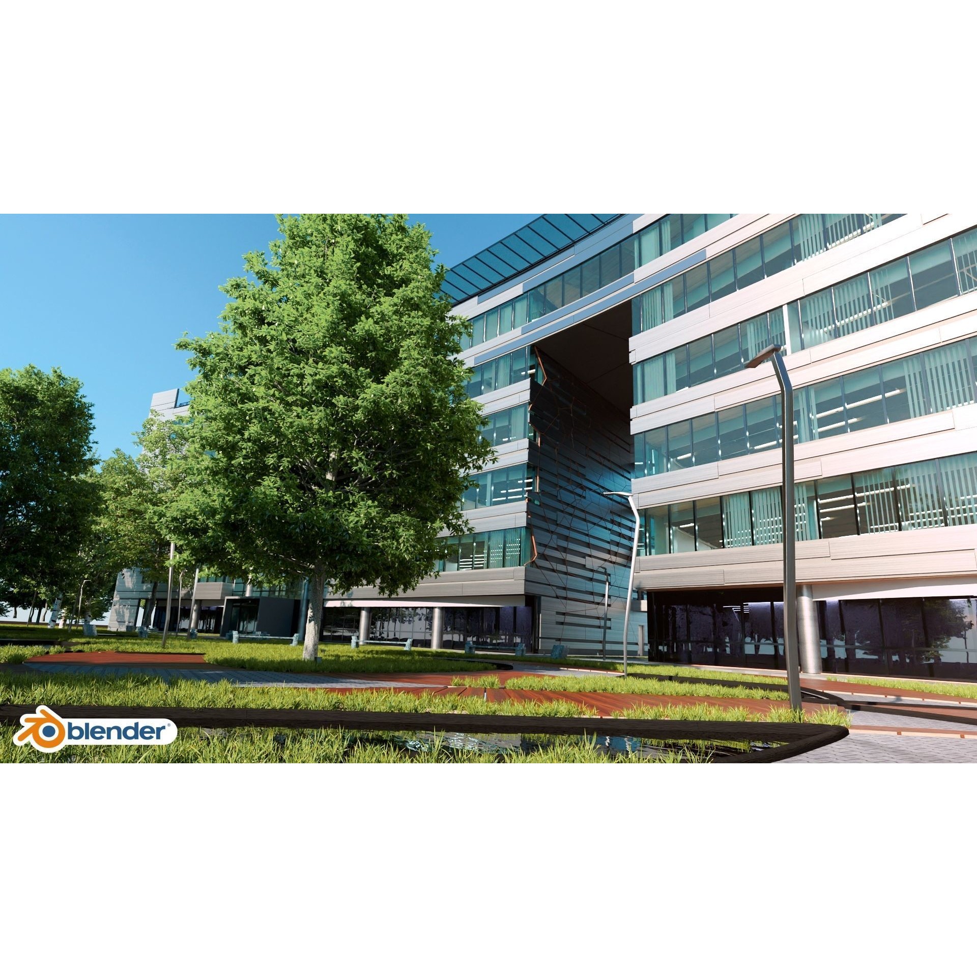 Glass Office Building - Day and Night 3D Model - View 30