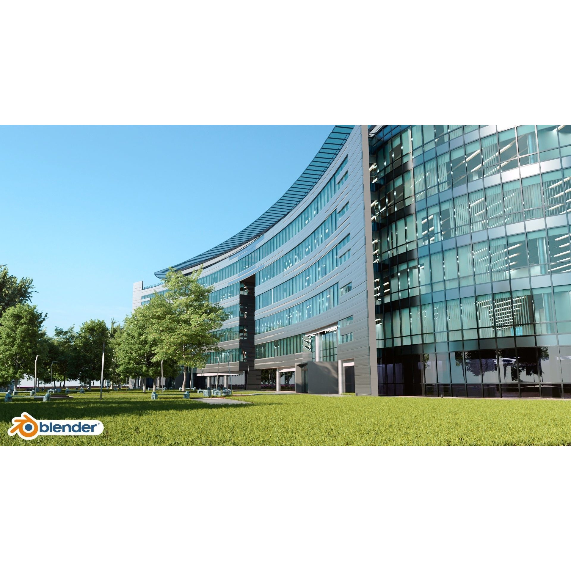 Glass Office Building - Day and Night 3D Model - View 31