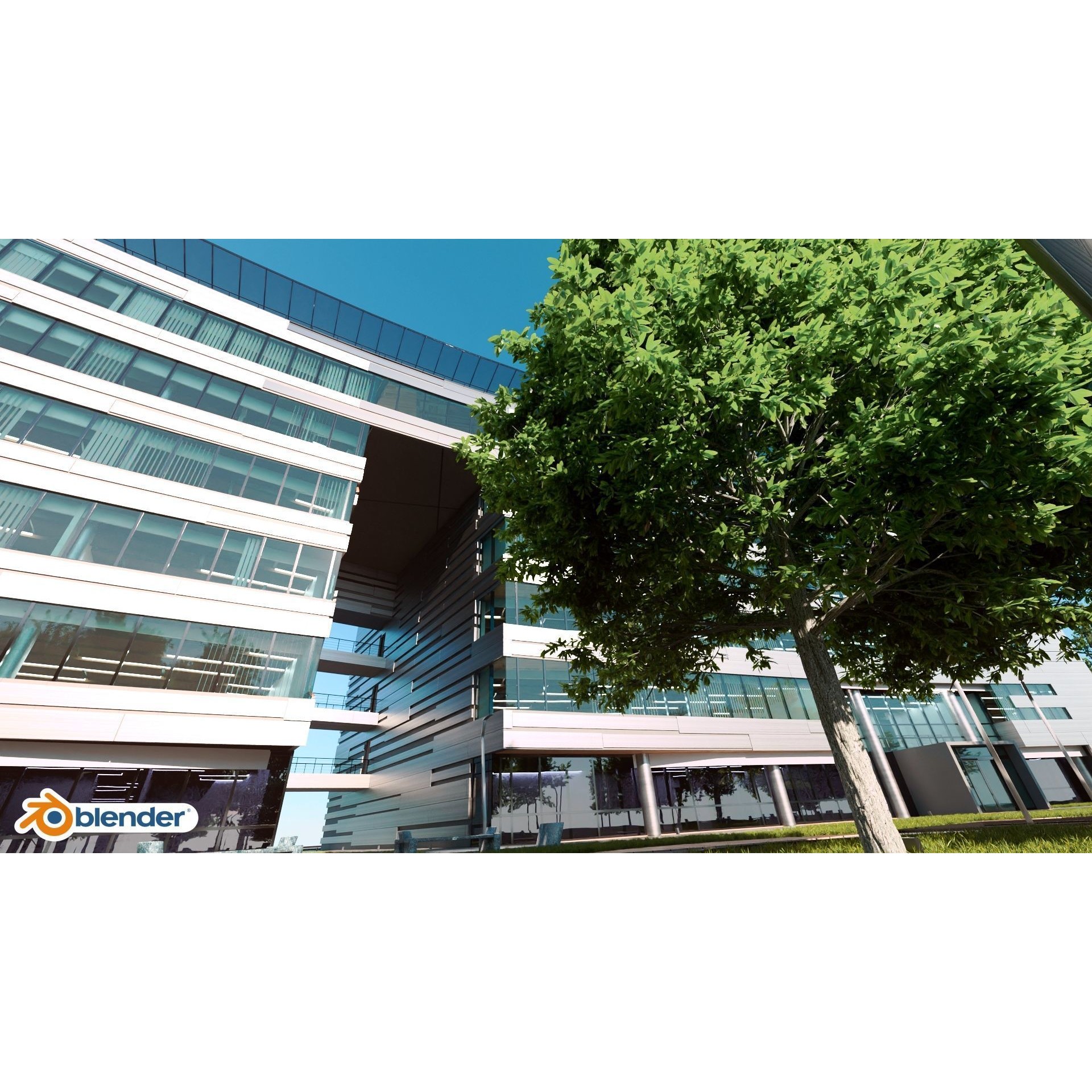 Glass Office Building - Day and Night 3D Model - View 33