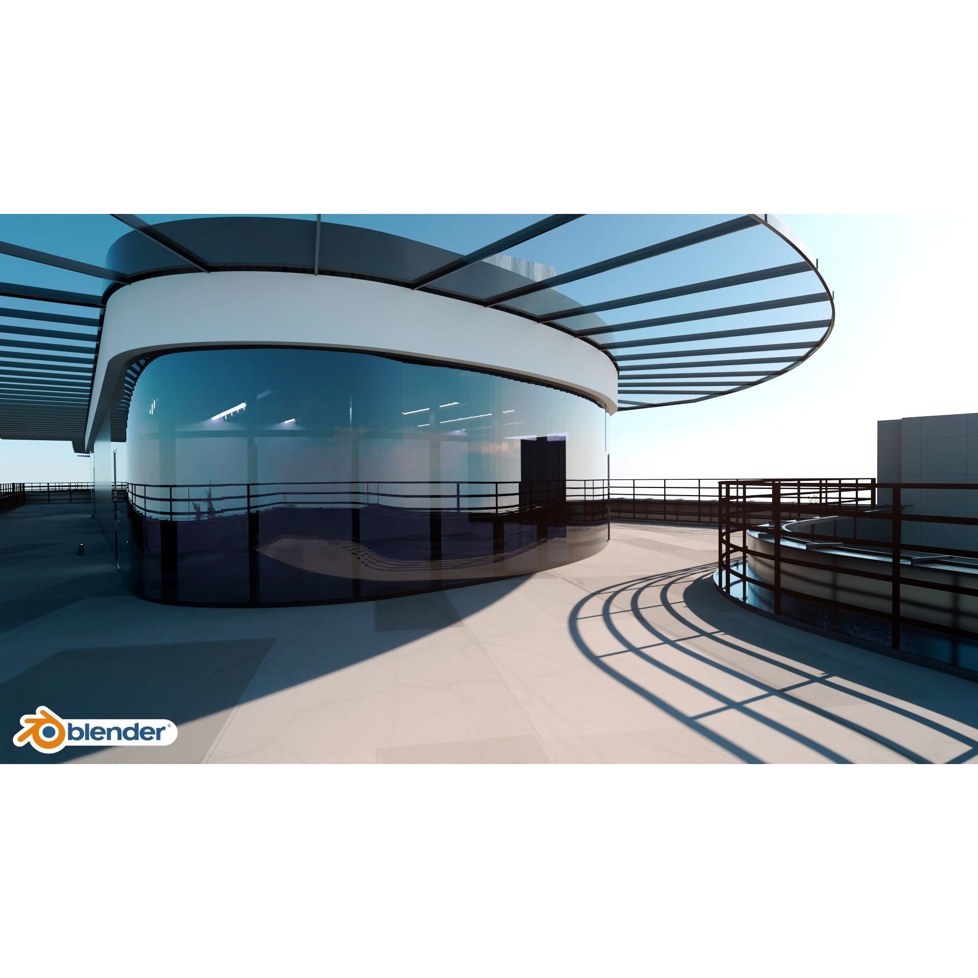 Glass Office Building - Day and Night 3D Model - View 40